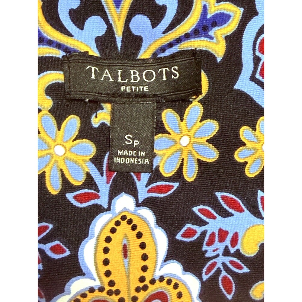 Talbots Jersey Paisley Shift Dress Business Casual Multicolor Size S Petite EUC - Picture 8 of 11
